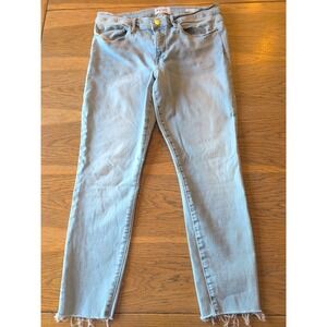 Frame Le Skinny de Jeans Crop Women's  Soft Denim Raw Hem  Mid Rise W32 X 26L